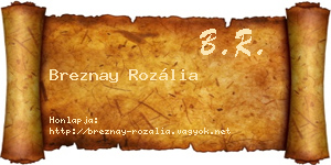 Breznay Rozália névjegykártya